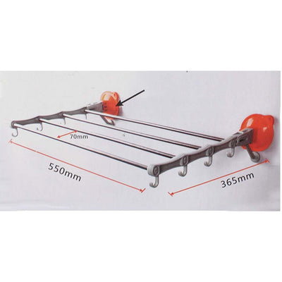 Drying Rack With Stainless Steel Poles And Suction Cup Installation - D-HANGER-YX - ToolUSA