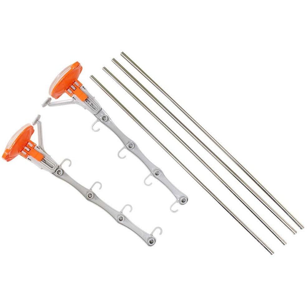 Drying Rack With Stainless Steel Poles And Suction Cup Installation - D-HANGER-YX - ToolUSA