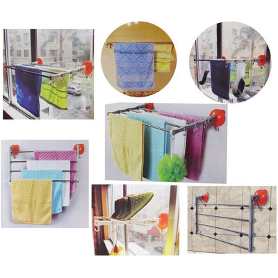 Drying Rack With Stainless Steel Poles And Suction Cup Installation - D-HANGER-YX - ToolUSA