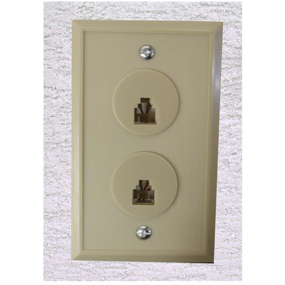 Dual Modular Telephone Wall Jack Assembly (Pack of: 2) - PA-00664-Z02 - ToolUSA