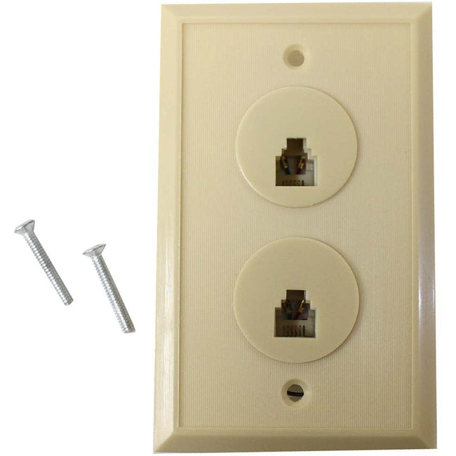 Dual Modular Telephone Wall Jack Assembly (Pack of: 2) - PA-00664-Z02 - ToolUSA