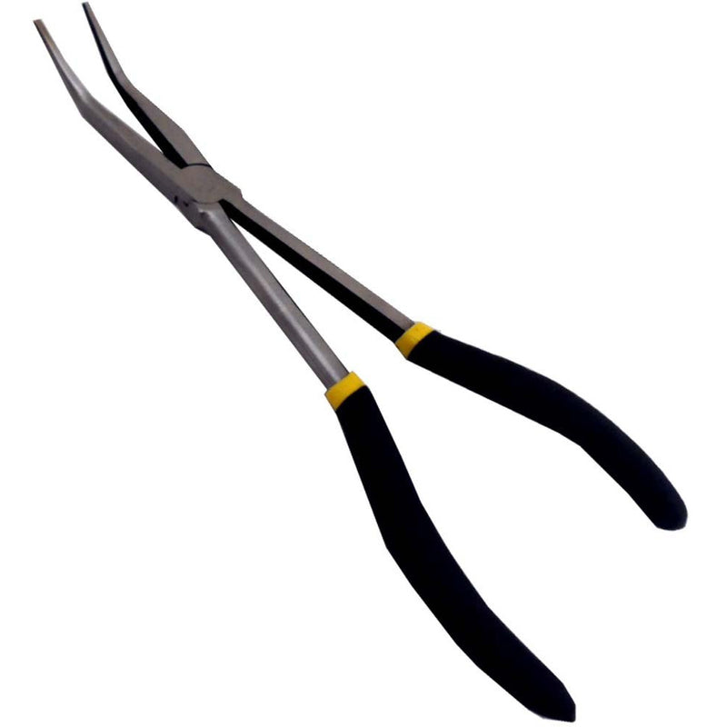 Extra Long 11" Bent Nose Plier - 45 Degree Bent Tip & Comfort Wrapped Handles - TP-18981 - ToolUSA