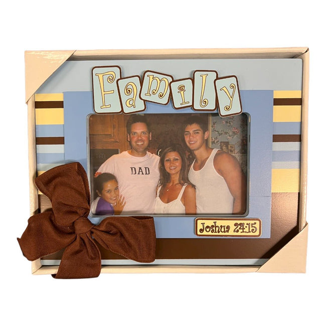 Family Decorative Blue and Brown Photo Frame, 7 x 9 Inches - HH-WF-10463 - ToolUSA