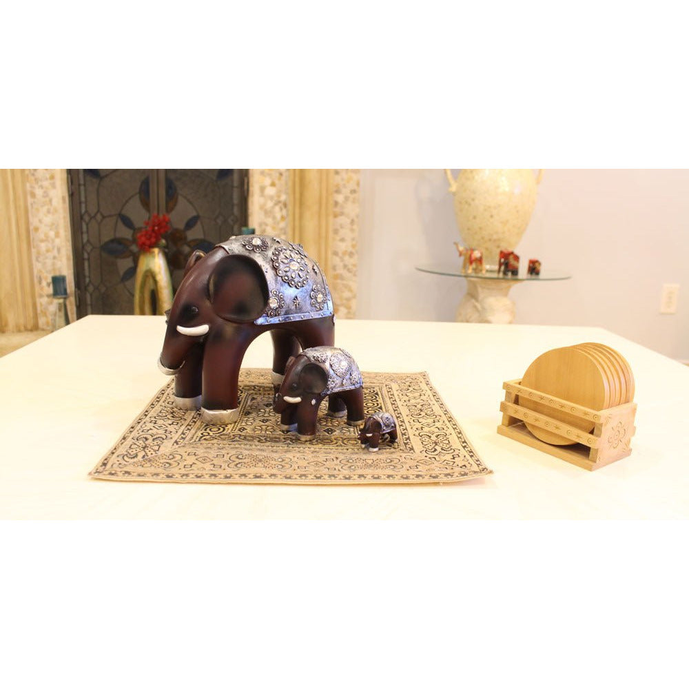 Fancy Decorated Elephants in 3 Sizes - Polymer Clay Statuette - 204-1325-YX - ToolUSA