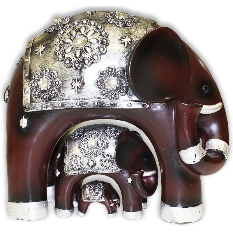 Fancy Decorated Elephants in 3 Sizes - Polymer Clay Statuette - 204-1325-YX - ToolUSA