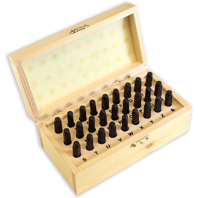 Fancy Script Font Punches in Wooden Box - ToolUSA