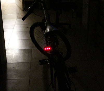 Bicycle Clip-on Tail Light with 3 Red LED Lights Inside - ToolUSA