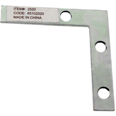 Flat Corner Iron - 2" Size - Zinc Plated - Pre-drill Holes for Screws Or Bolts - TH2520-YZ - ToolUSA