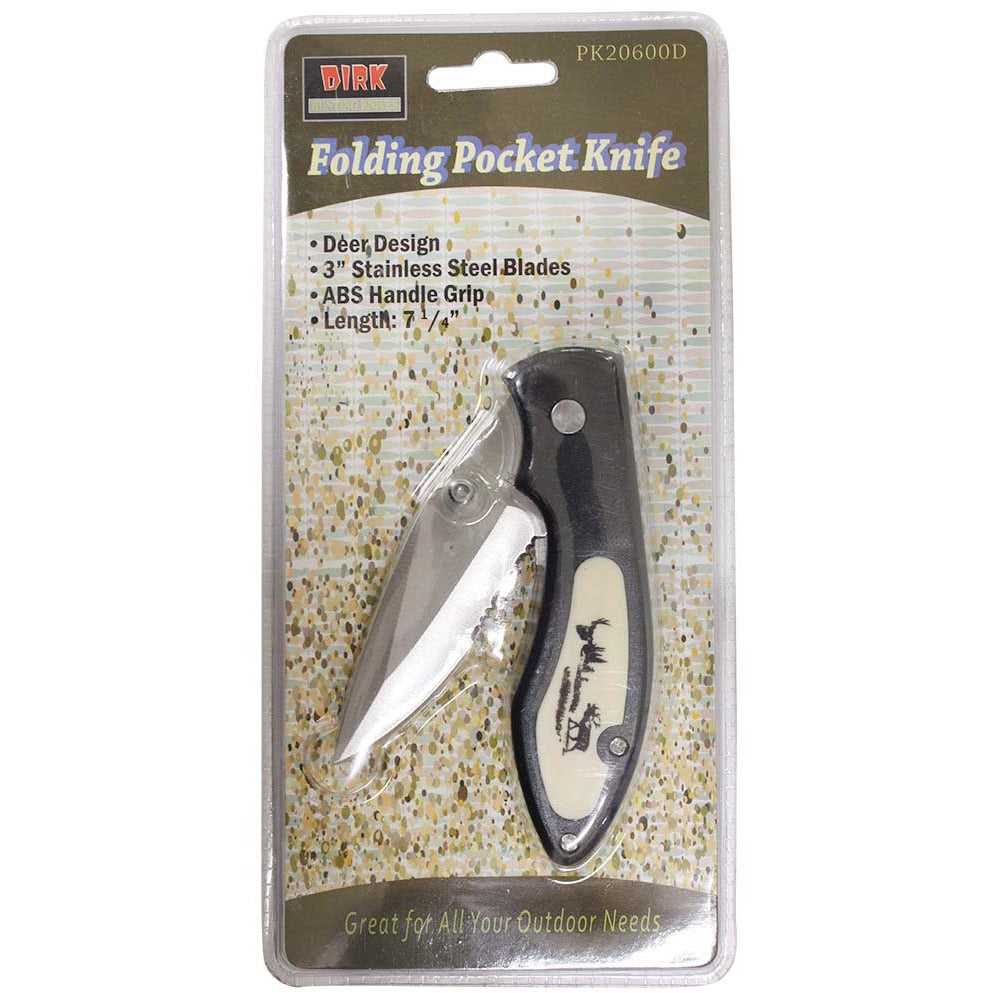 Folding Deer Pocket Knife - PK-20688 - ToolUSA