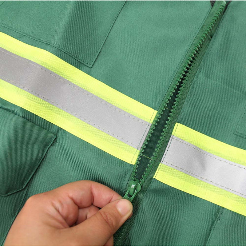 Forest Green Safety Vest With Neon Yellow And Silver Reflective Stripes-Size XX Large - SF-13881 - ToolUSA