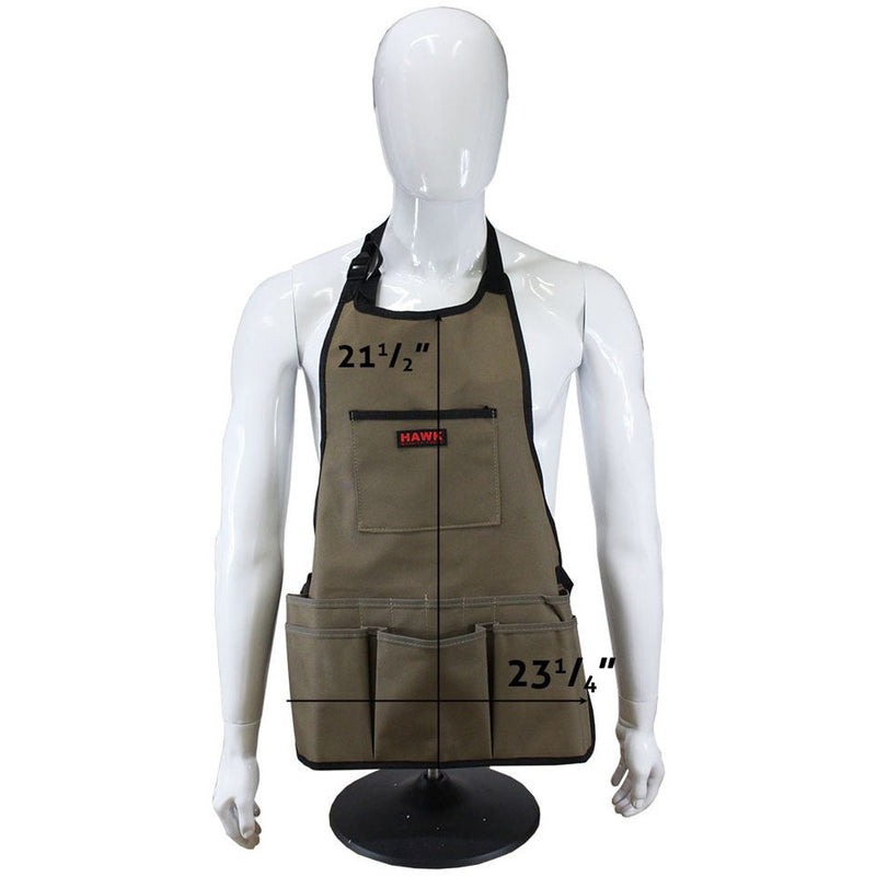 General Purpose Bib Style Apron with 14 Pockets And Quick-Release Buckle at Waist - AB-APRON-NB - ToolUSA