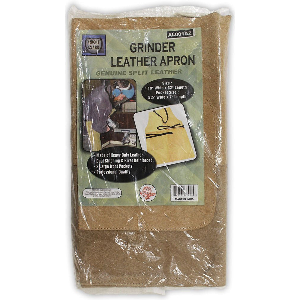 Genuine Split Leather Grinder's Bib Style Apron with 2 Pockets - AL001AZ - ToolUSA