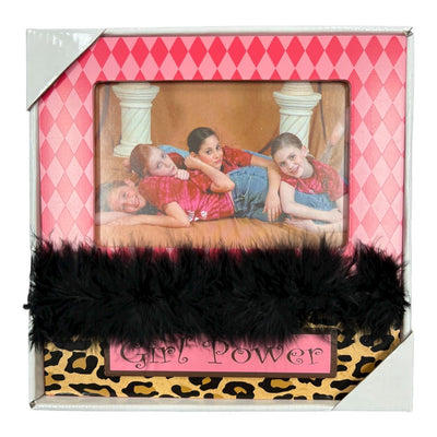 Girl Power, Pink and Cheetah Patterned Wooden Frame, 8 x 8 Inches - HH-WF-10534 - ToolUSA