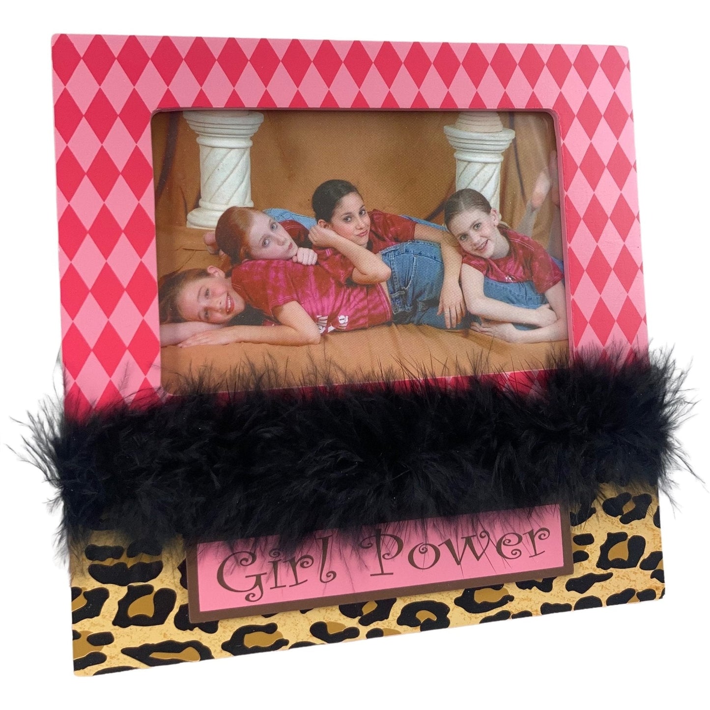 Girl Power, Pink and Cheetah Patterned Wooden Frame, 8 x 8 Inches - HH-WF-10534 - ToolUSA