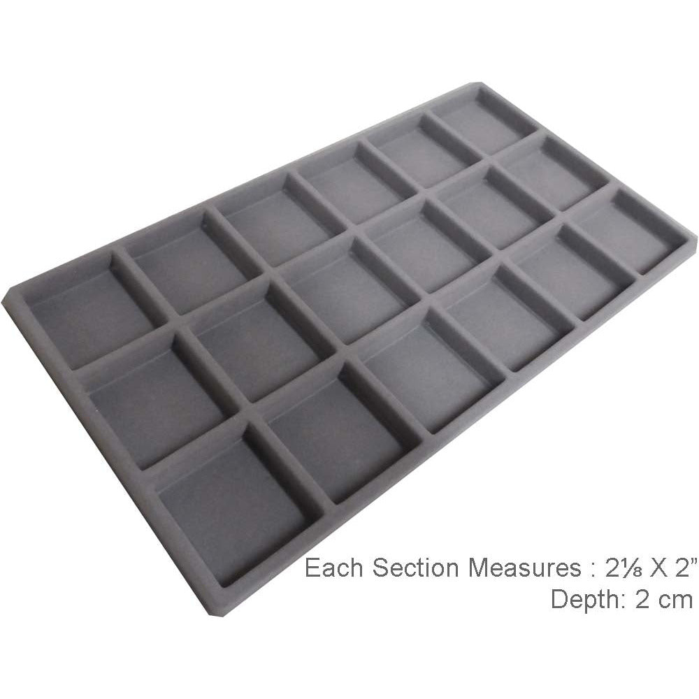 Gray Plastic Insert with 18 Compartments (Pack of: 2) - TJ05-24181-Z02 - ToolUSA
