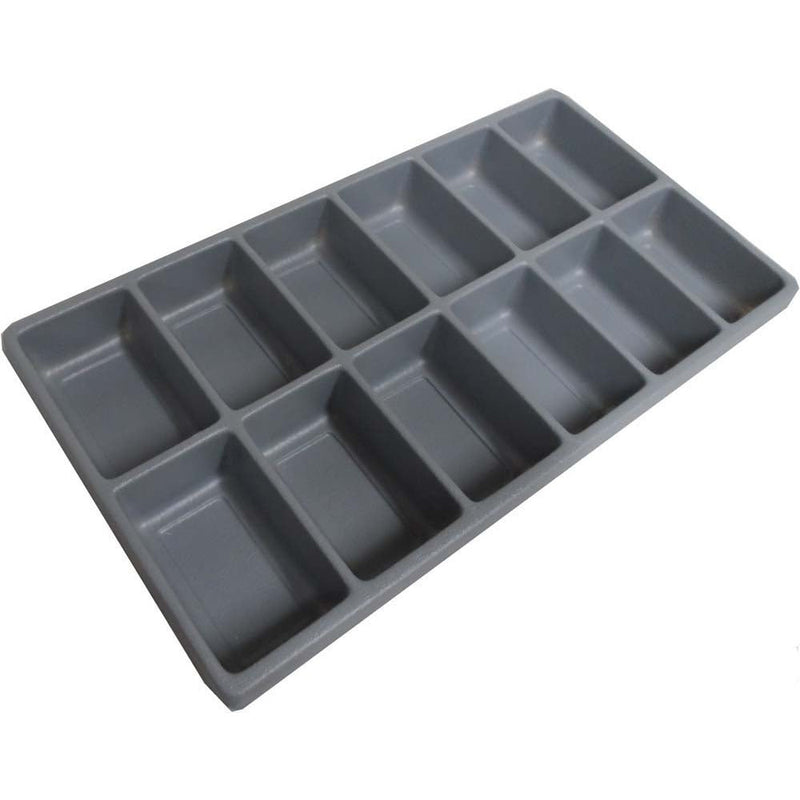 Gray Plastic Tray, 12 Sections (Pack of: 2) - TJ-91170-Z02 - ToolUSA