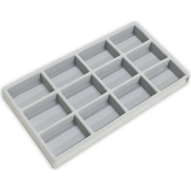 Gray Plastic Tray Insert with 12 Compartments (Pack of: 2) - TJ05-24121-Z02 - ToolUSA