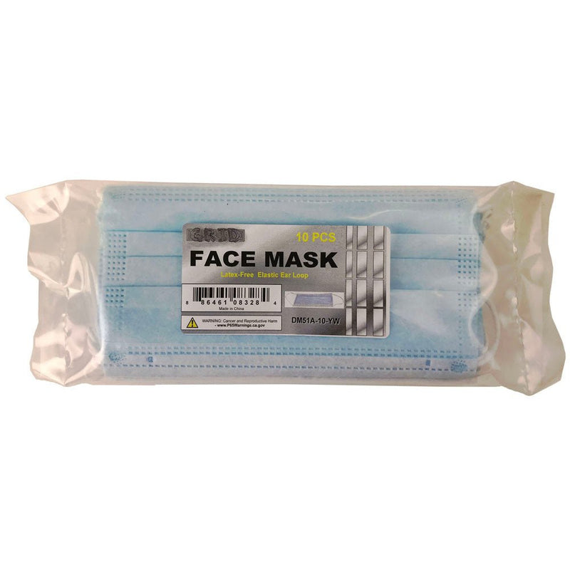 Grid 10 Piece General Purpose Face Masks - Protection From Allergies - DM-DM51A-10-YW - ToolUSA