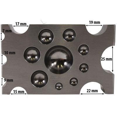 Half Spheres & Half Cylinders Dapping Block - TJ01-09830 - ToolUSA
