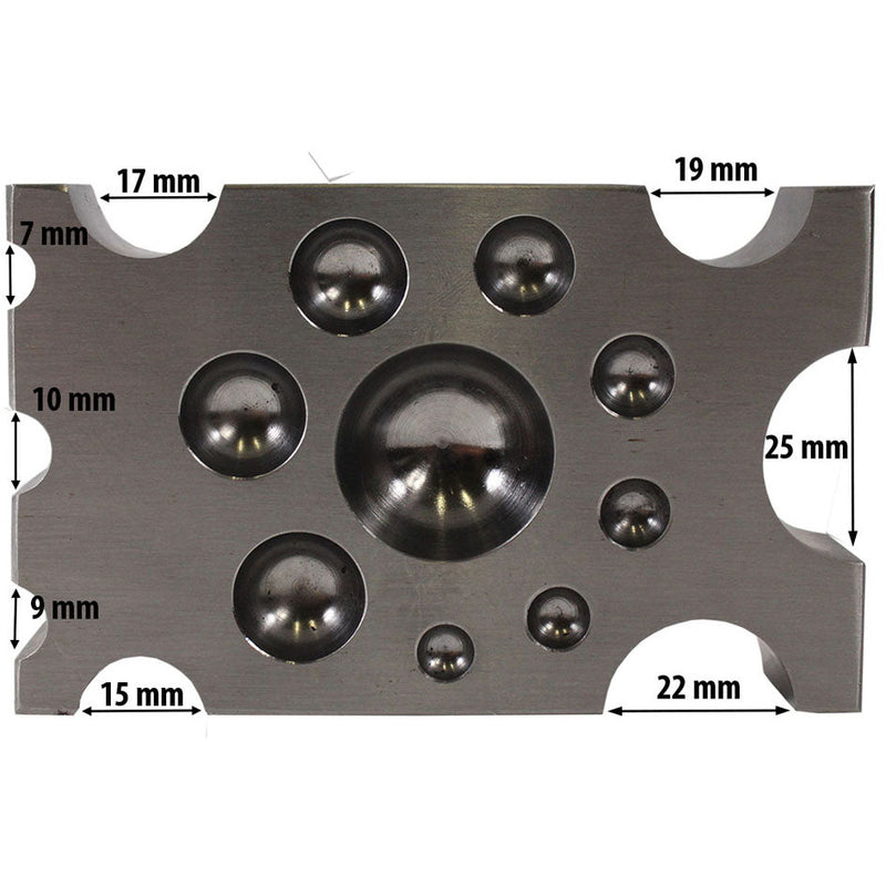 Half Spheres & Half Cylinders Dapping Block - TJ01-09830 - ToolUSA