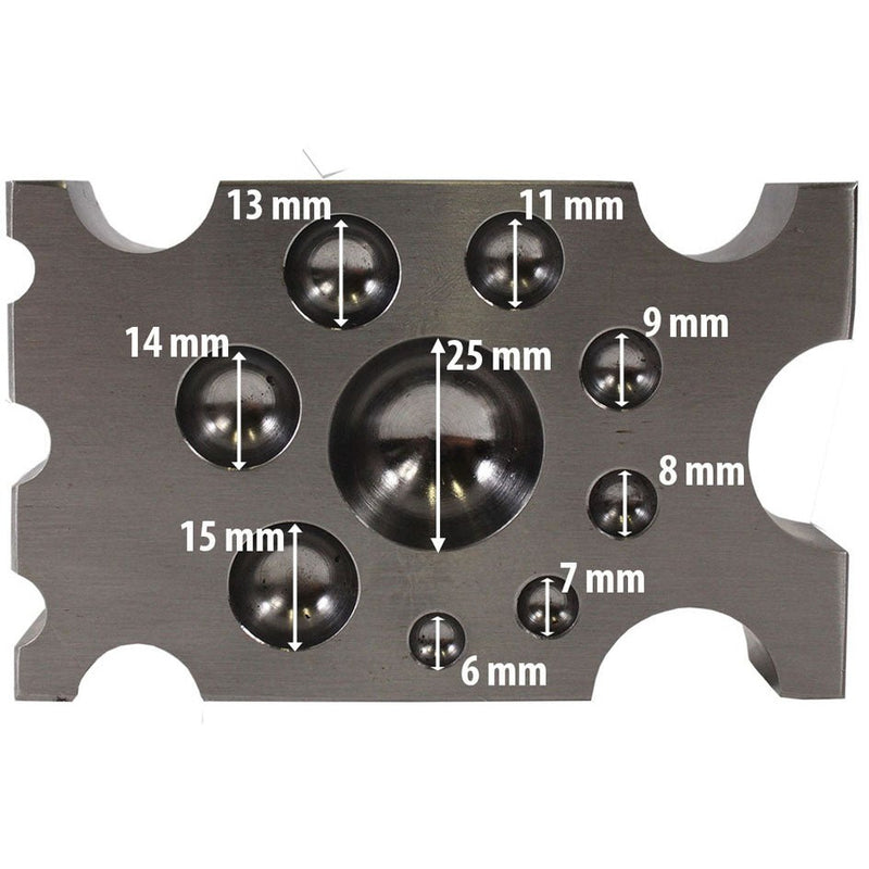 Half Spheres & Half Cylinders Dapping Block - TJ01-09830 - ToolUSA