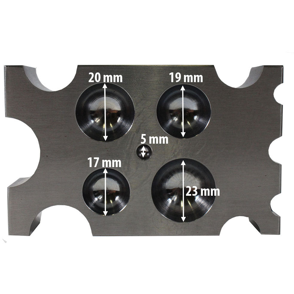 Half Spheres & Half Cylinders Dapping Block - TJ01-09830 - ToolUSA
