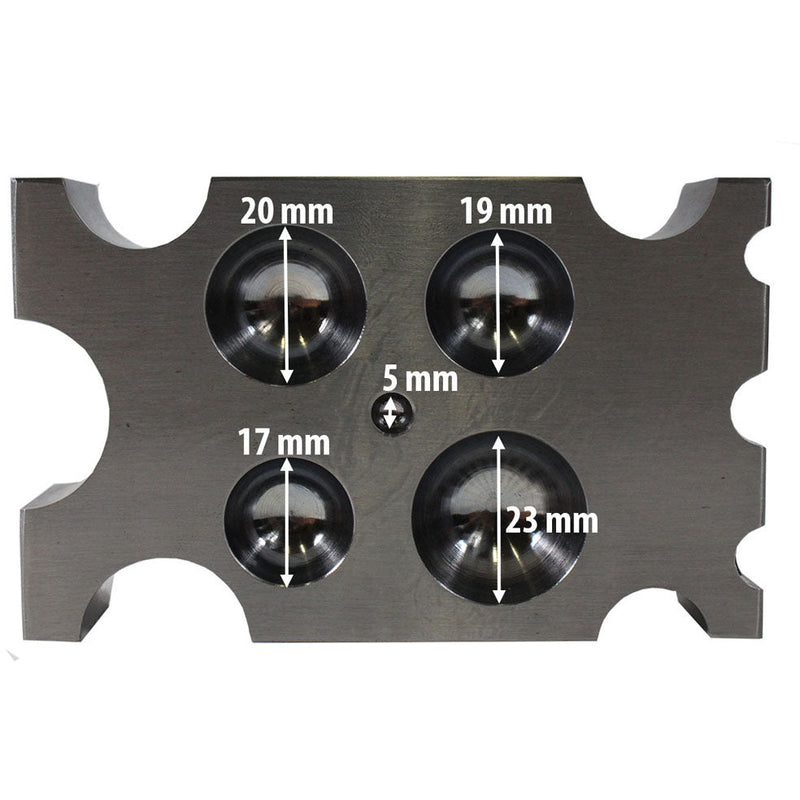 Half Spheres & Half Cylinders Dapping Block - TJ01-09830 - ToolUSA
