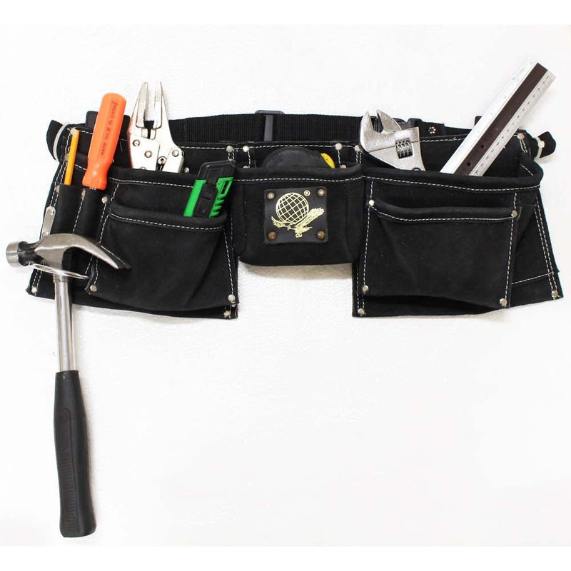 Hawk Black Leather Double Tool Pouch - AS-97888 - ToolUSA