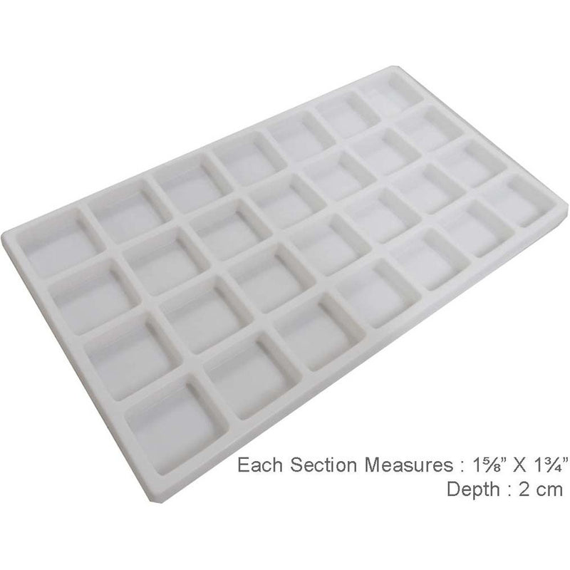 Hawk White Plastic Tray Insert With 28 Compartments (Pack of: 2) - TJ05-24280-Z02 - ToolUSA