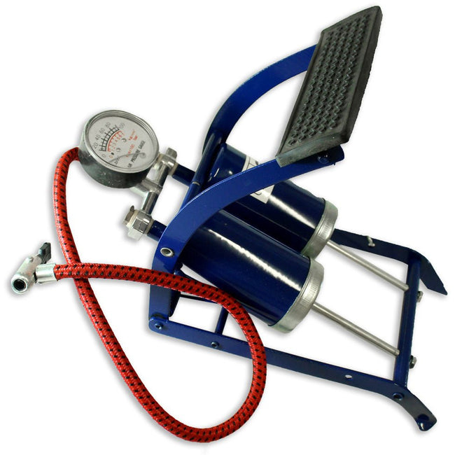 Heavy Duty Foot Pump With Gauge For Pumping Up Tires And Other Inflatible Items - TA-01512 - ToolUSA