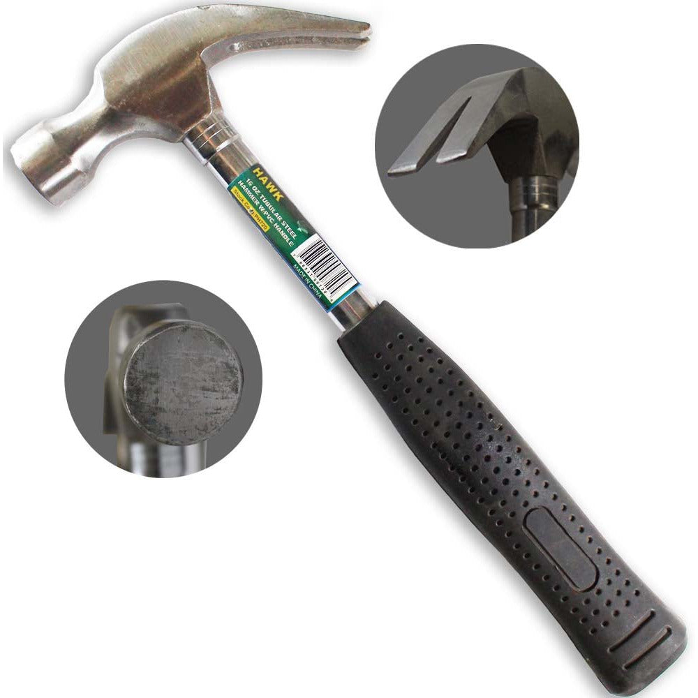 Heavy Duty Forged Metal Claw Hammer with Rubberised Grip - ToolUSA
