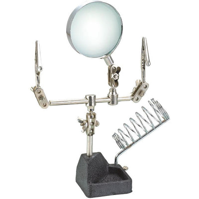 Helping Hand Magnifier with Alligator Clips & Soldering Stand - MG-08947 - ToolUSA