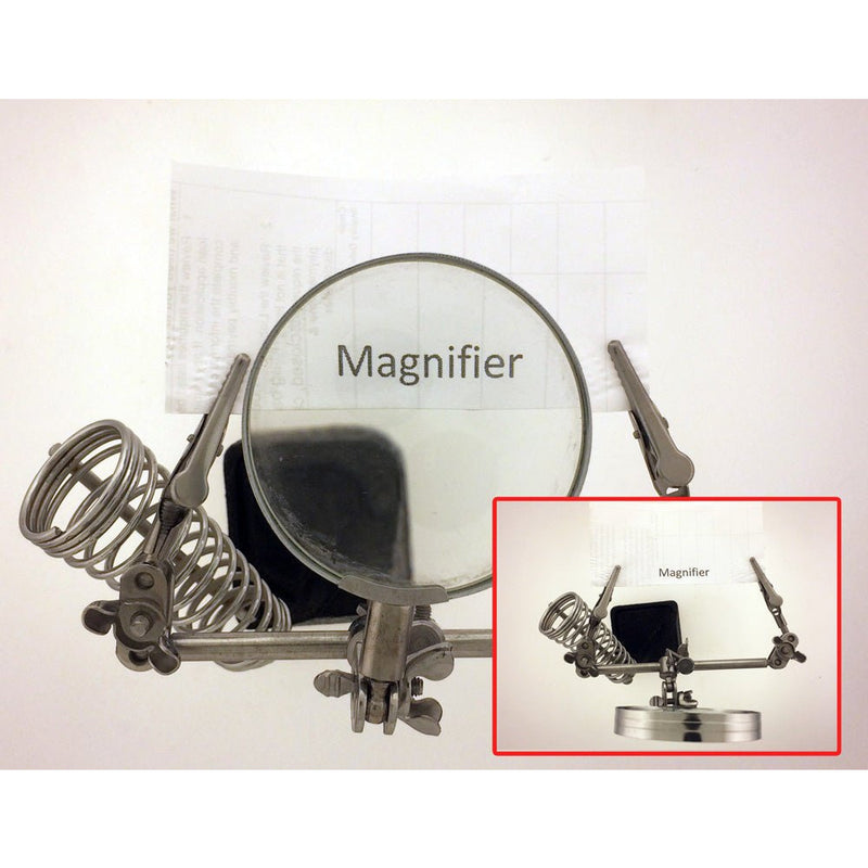 Helping Hand Magnifier with Alligator Clips & Soldering Stand - MG-08947 - ToolUSA
