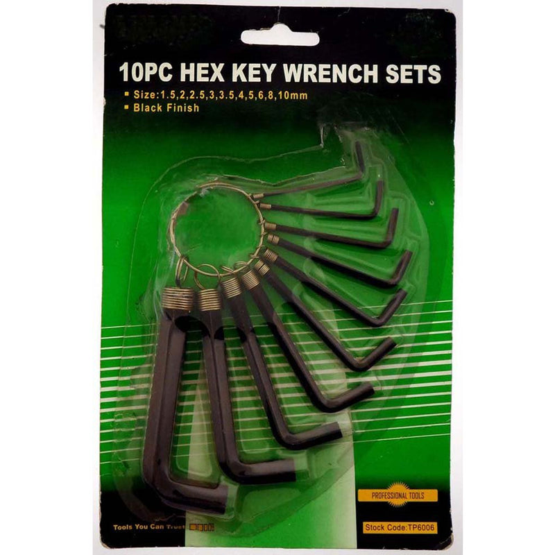 Hex Key 10 Piece Wrench Set - TP-06006 - ToolUSA