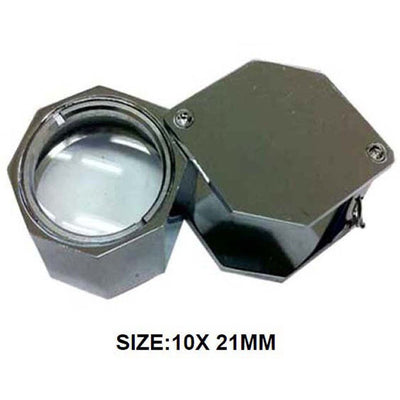 Hexagonal Frame Chrome Mini Loupe - 10X Power - MG2410-921 - ToolUSA