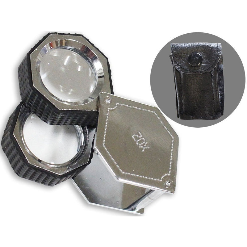 Hexagonal Frame Double Lens Loupe - 10X and 20X Power - MG-45198 - ToolUSA