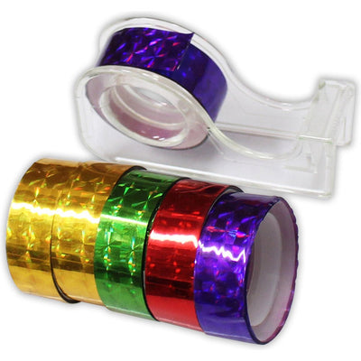 Holographic Gift Wrapping Tape - 5 Rolls with Dispenser - TAP-80812 - ToolUSA