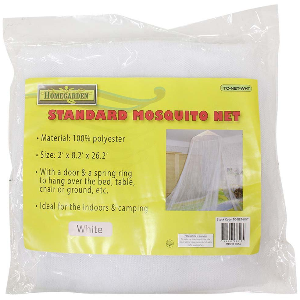 HOME GARDEN: Standard White Polyester Mosquito Net- 2 X 8.2 X 26.2 Feet - CAM-90616 - ToolUSA