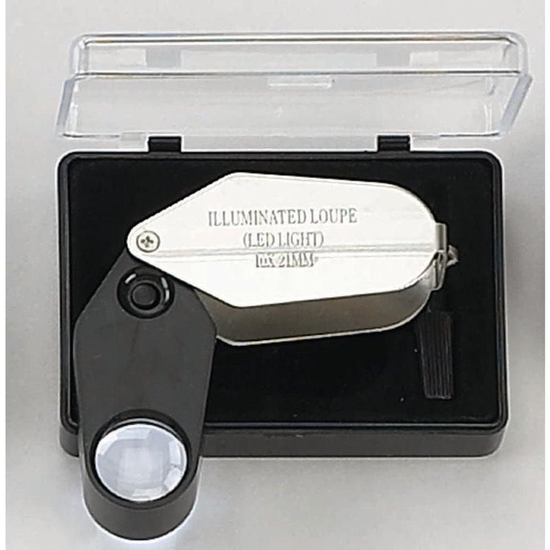 Jeweler's Loupe with LED Light and Screwdriver - 10X Power - MG-72110 - ToolUSA