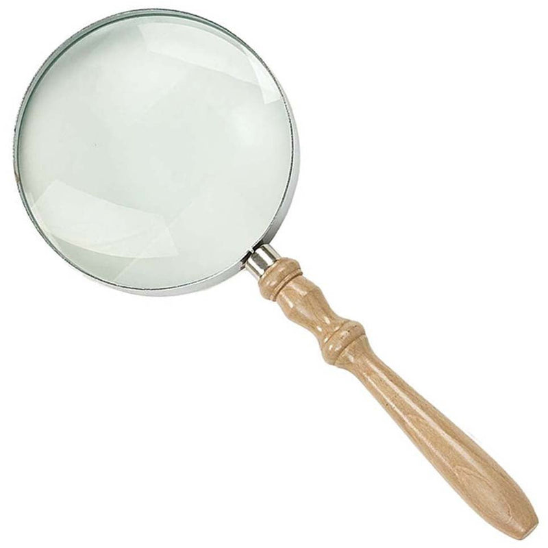 Jumbo 6" Diameter, 2X Power Magnifier, 14" Overall, With Beautifully Crafted Wood Handle - MG-88560 - ToolUSA