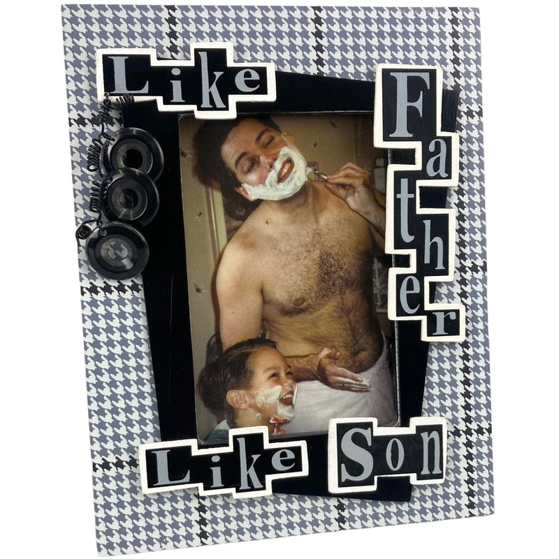 "Like Father Like Son" Beautiful Black Patterned Wooden Frame, 7 x 9 Inches - HH-WF-10241 - ToolUSA