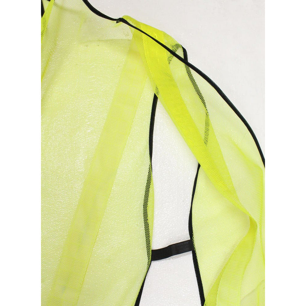 Lime Green Safety Vest with Silver Reflective Stripes - SF-22221 - ToolUSA