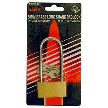 Long Shank Laminated Padlock - 50mm - Hardened Steel Shackle (Pack of: 2) - LOCK-97305-Z02 - ToolUSA