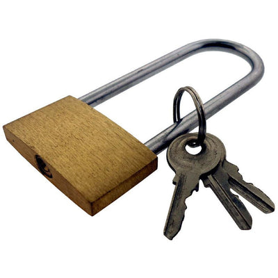 Long Shank Laminated Padlock with Hardened Steel Shackle - ToolUSA