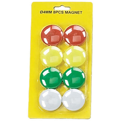 Magnetic Memo Magnets, 8 Piece Set In 4 Different Colors, Each is 1.5 In Diameter - MC-06062 - ToolUSA