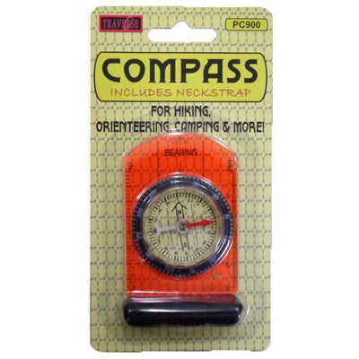 Map Reading Compass - Plastic Ruler Frame & Neck Lanyard - PC-10900 - ToolUSA