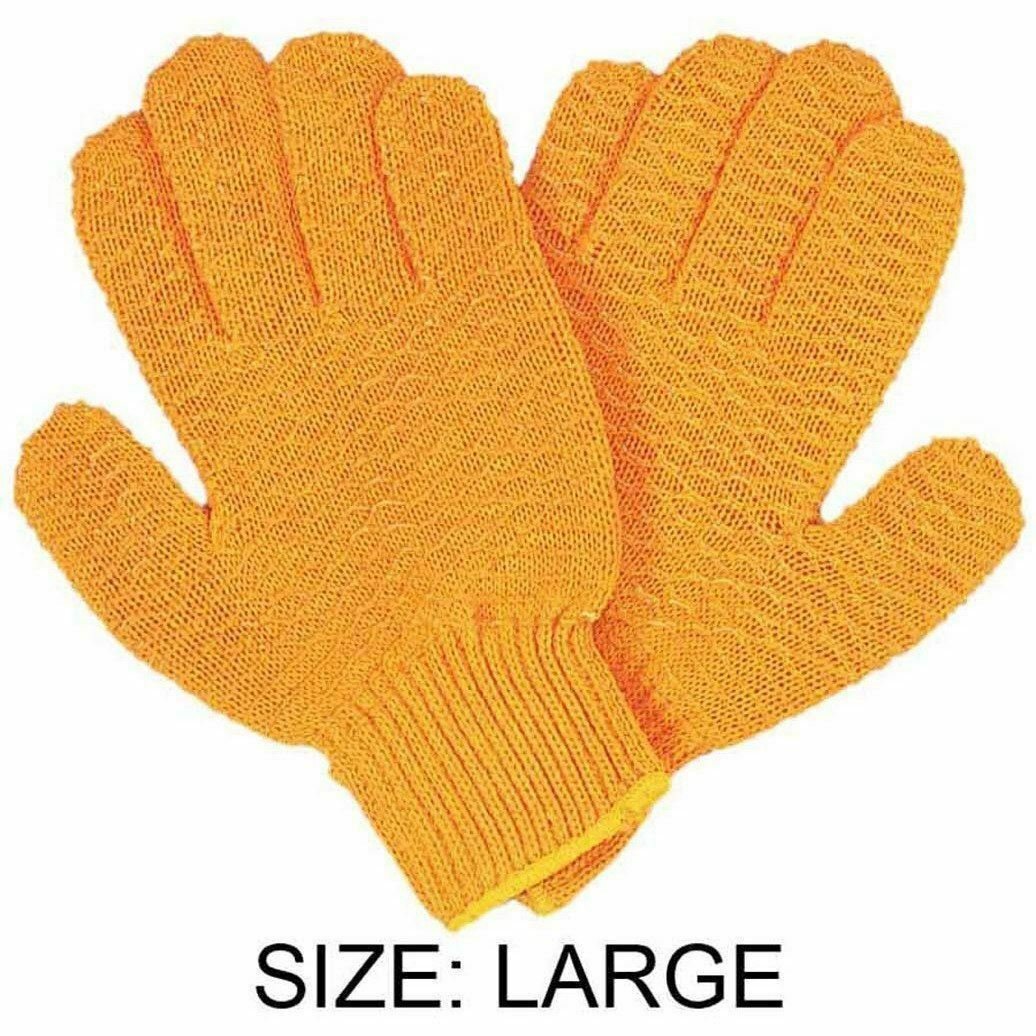 Orange Cotton Reversible Work Gloves