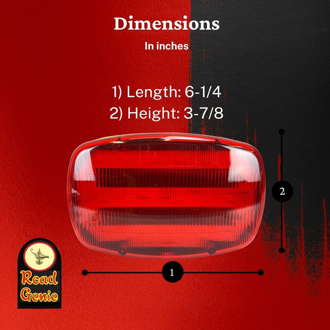 ROAD GENIE Red Highway Safety Lights LED with Magnetic Back || Light Beacon and Road Flare || Emergency Protection with Continous and Flashing Modes