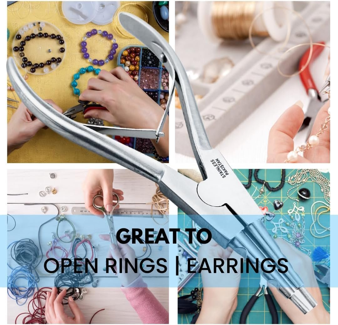 JEWEL TOOL Specialty Loop Closing & Opening Pliers | Great for Holding and Closing Jump Rings, Small Loops and More