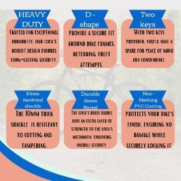 SCURRY U Shape Bicycle Shackle Lock || Secure Your Ride - Road Bikes, Mountain Bikes | 2 Keys